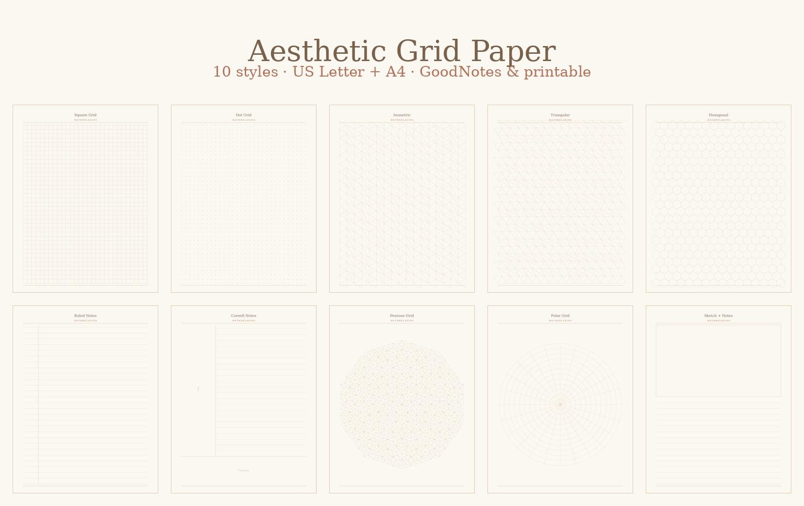 Boho Grid Paper Bundle — 10 Styles