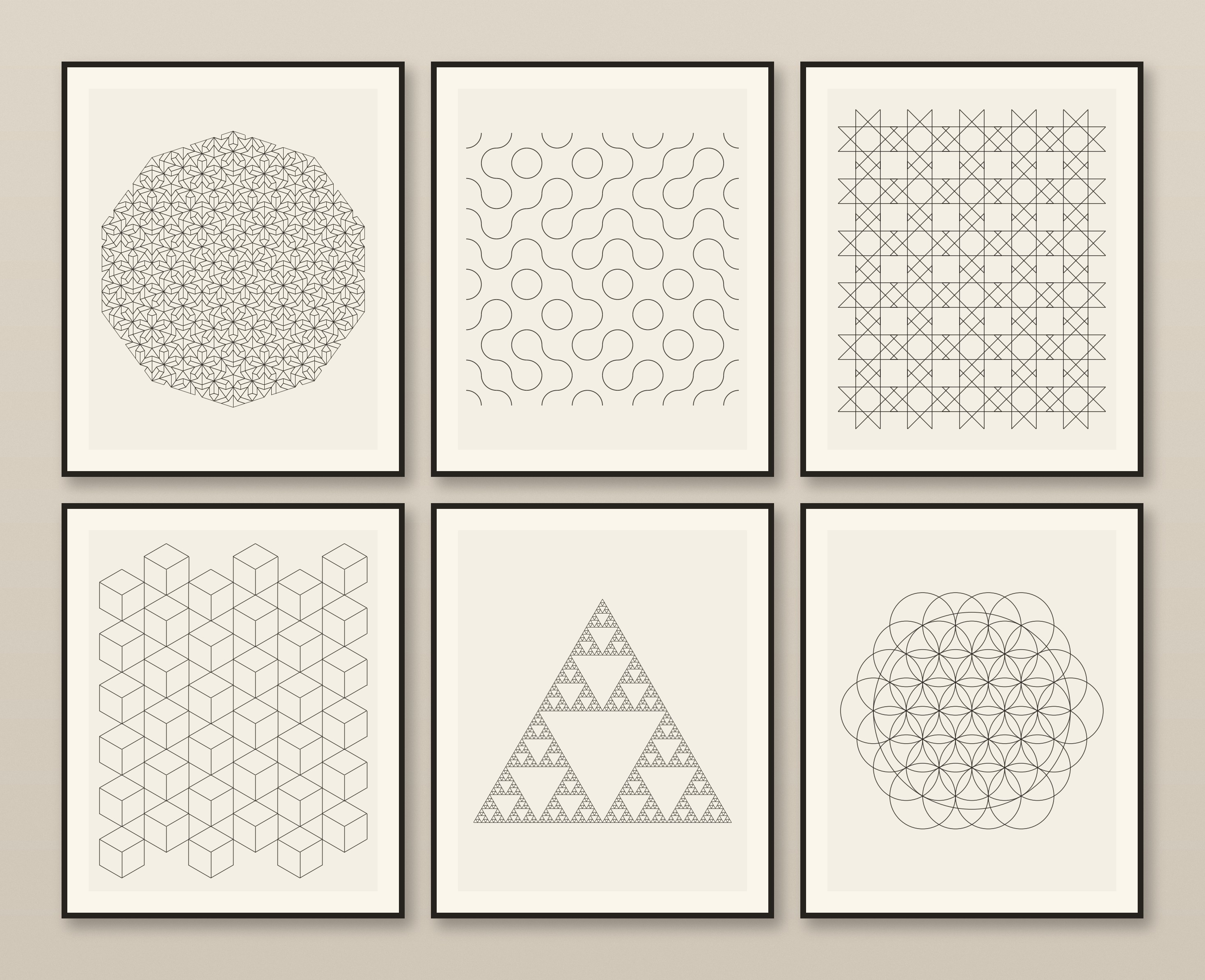 Geometric Tilings — Set of 6 Tessellation Prints