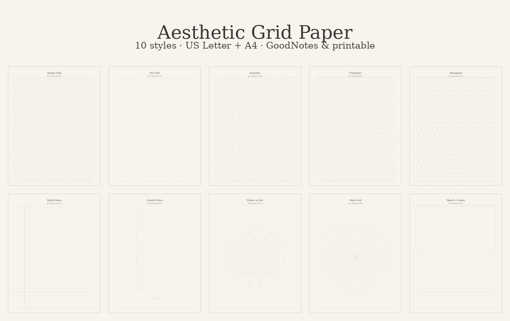 Grid Paper Bundle — 10 Styles, Black & White
