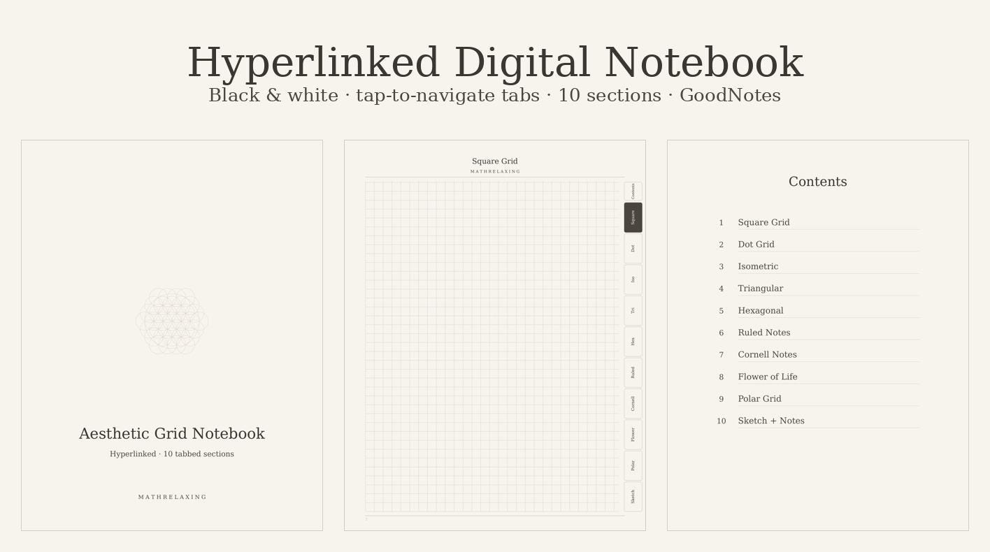 Hyperlinked Digital Notebook — Black & White