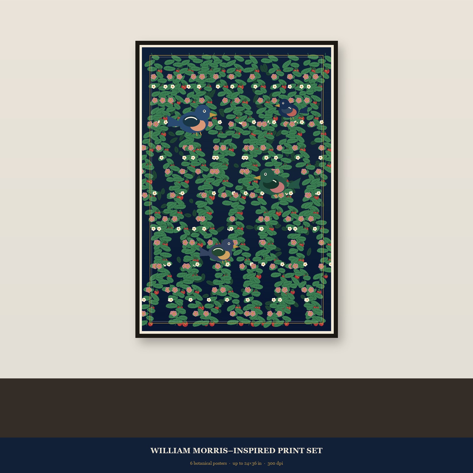 William Morris Botanical Print Set — 6 Posters