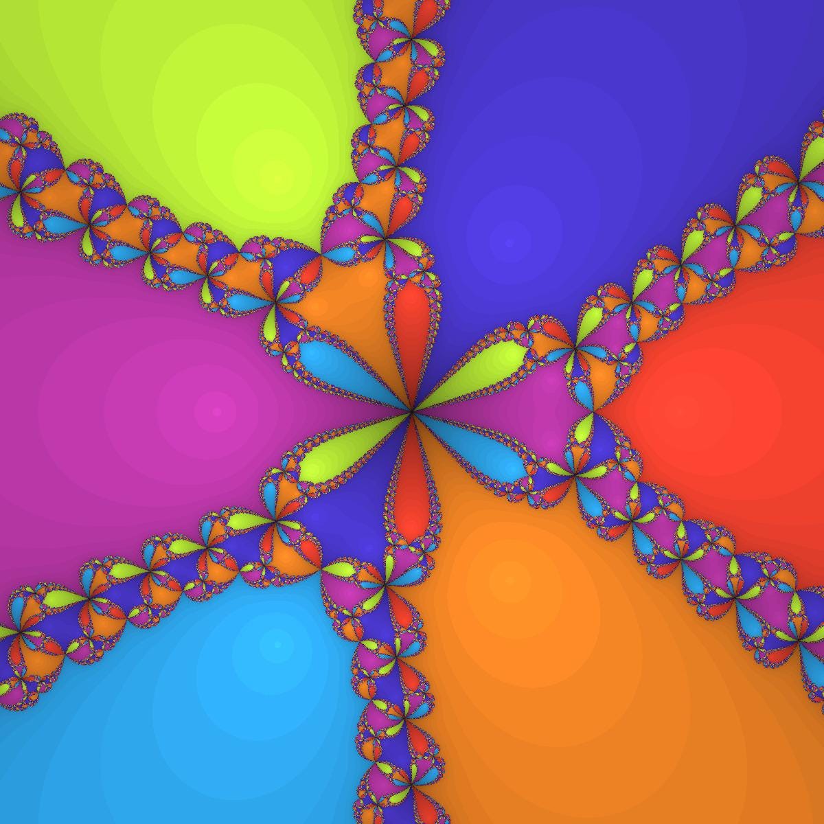 Newton Fractal Art Print — 4 Root Variants