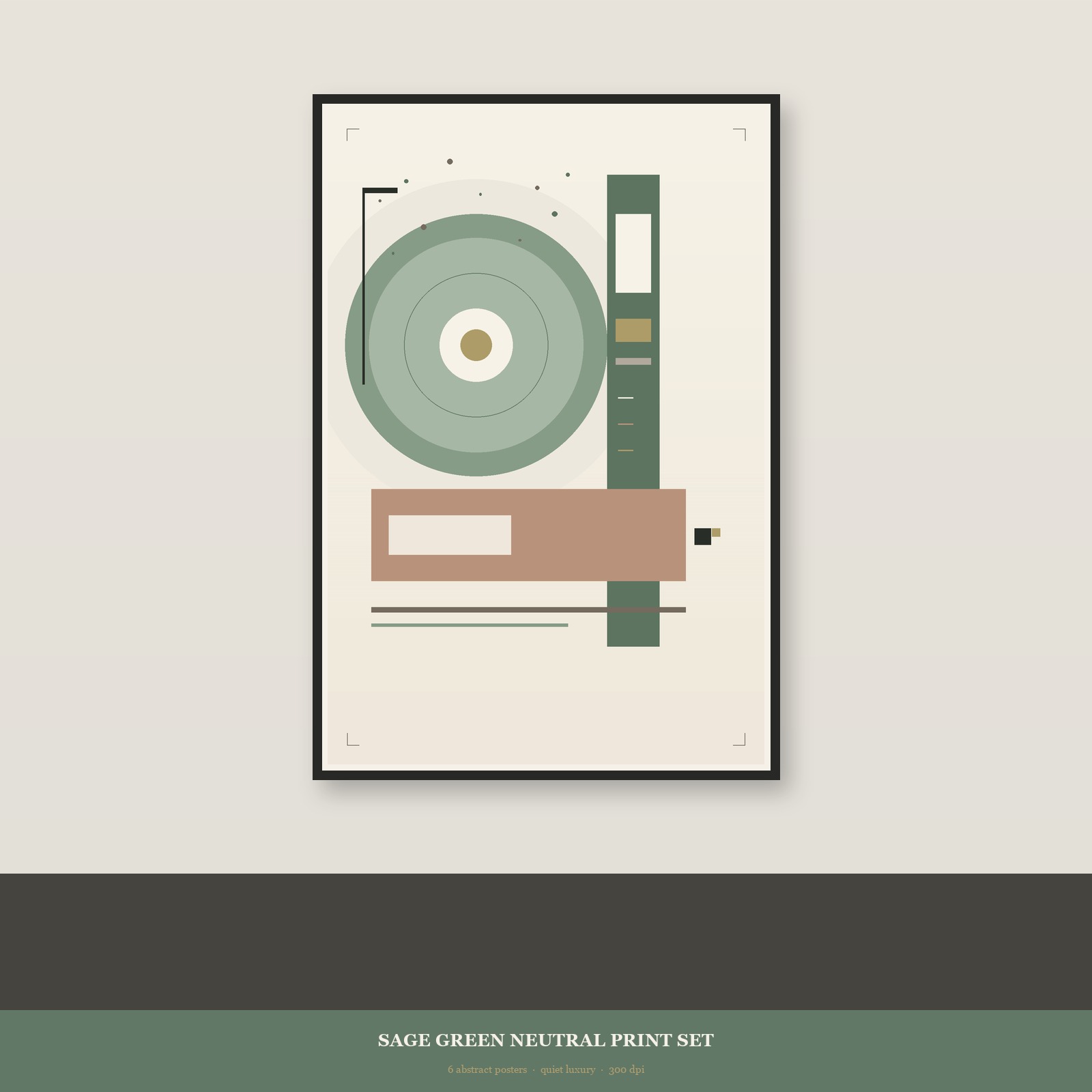 Sage Green Neutral Print Set — 6 Japandi Posters