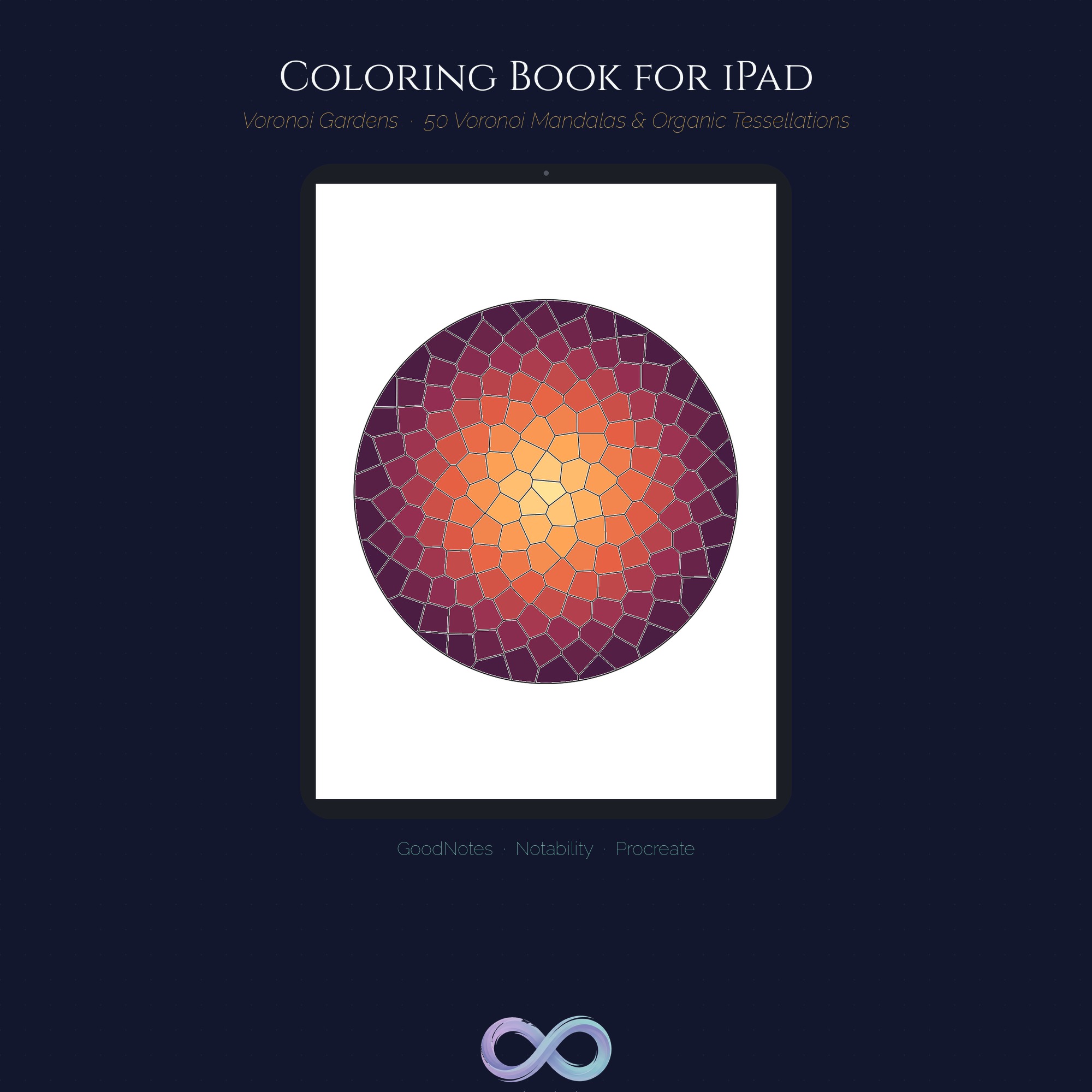 Voronoi Gardens — iPad Coloring Bundle (GoodNotes · Procreate)