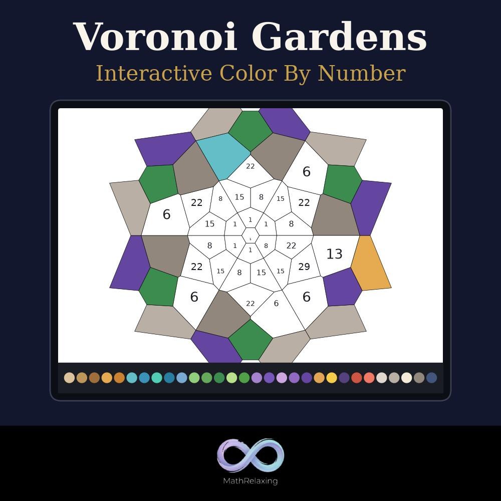 Voronoi Gardens iPad Edition — Interactive Digital Coloring Bundle