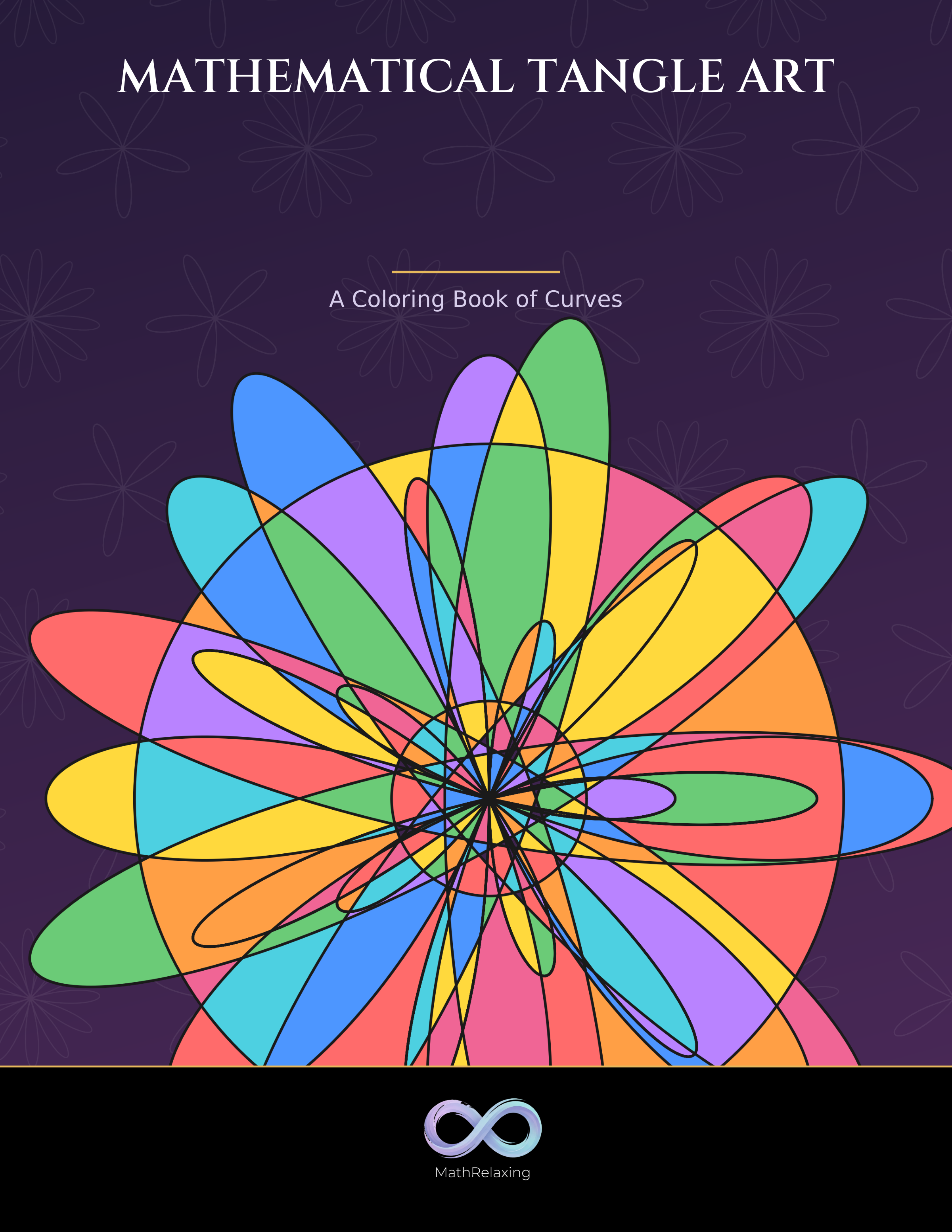 Mathematical Tangle Art — printed coloring book cover