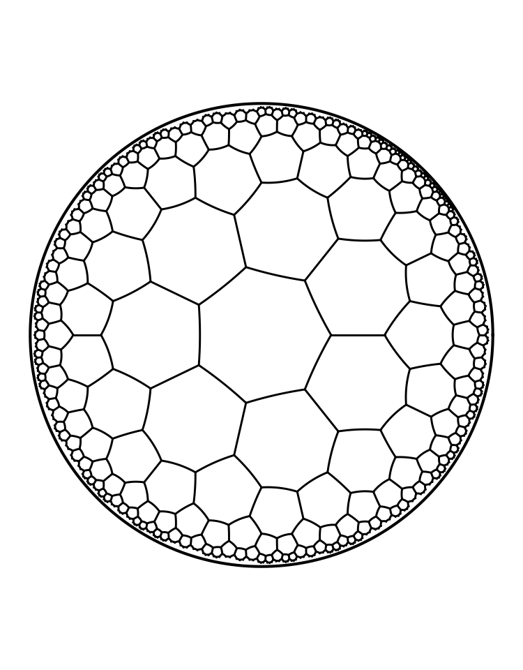 Hyperbolic tiling coloring page