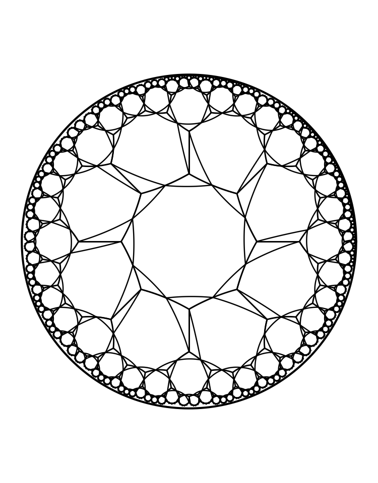Hyperbolic tiling coloring page