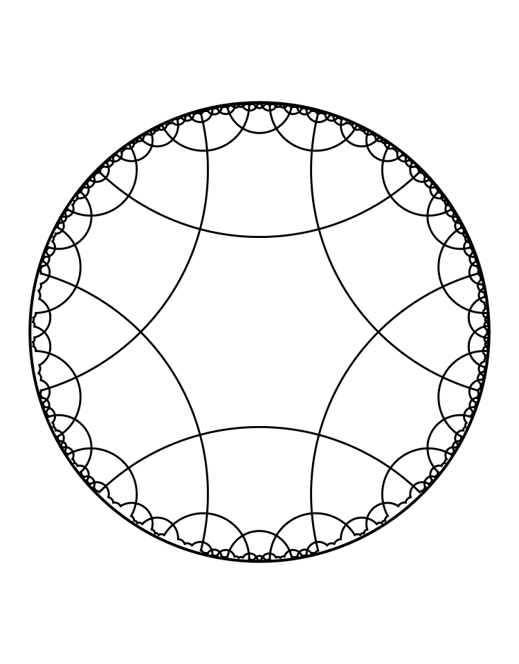 Hyperbolic tiling coloring page