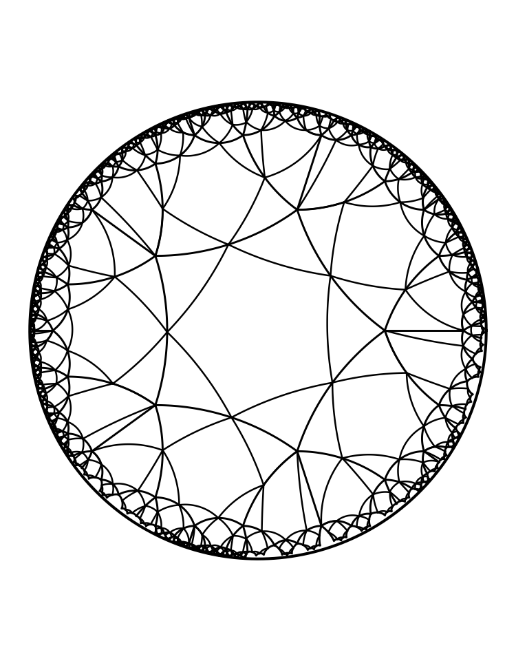 Hyperbolic tiling coloring page